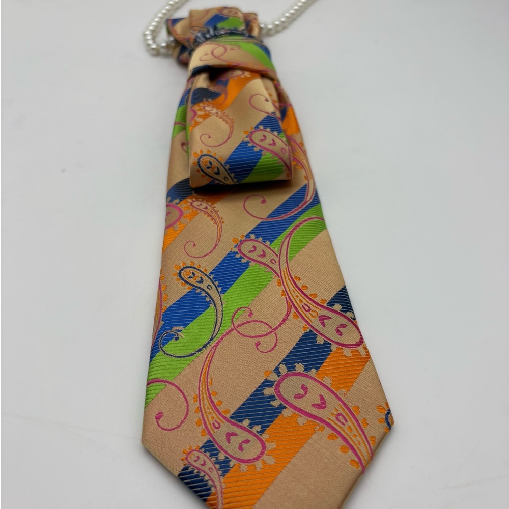 Colorful Patterned Women's Tie - Picture 3 of 5